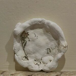 Handcrafted White Clay trinket tray or ring holder